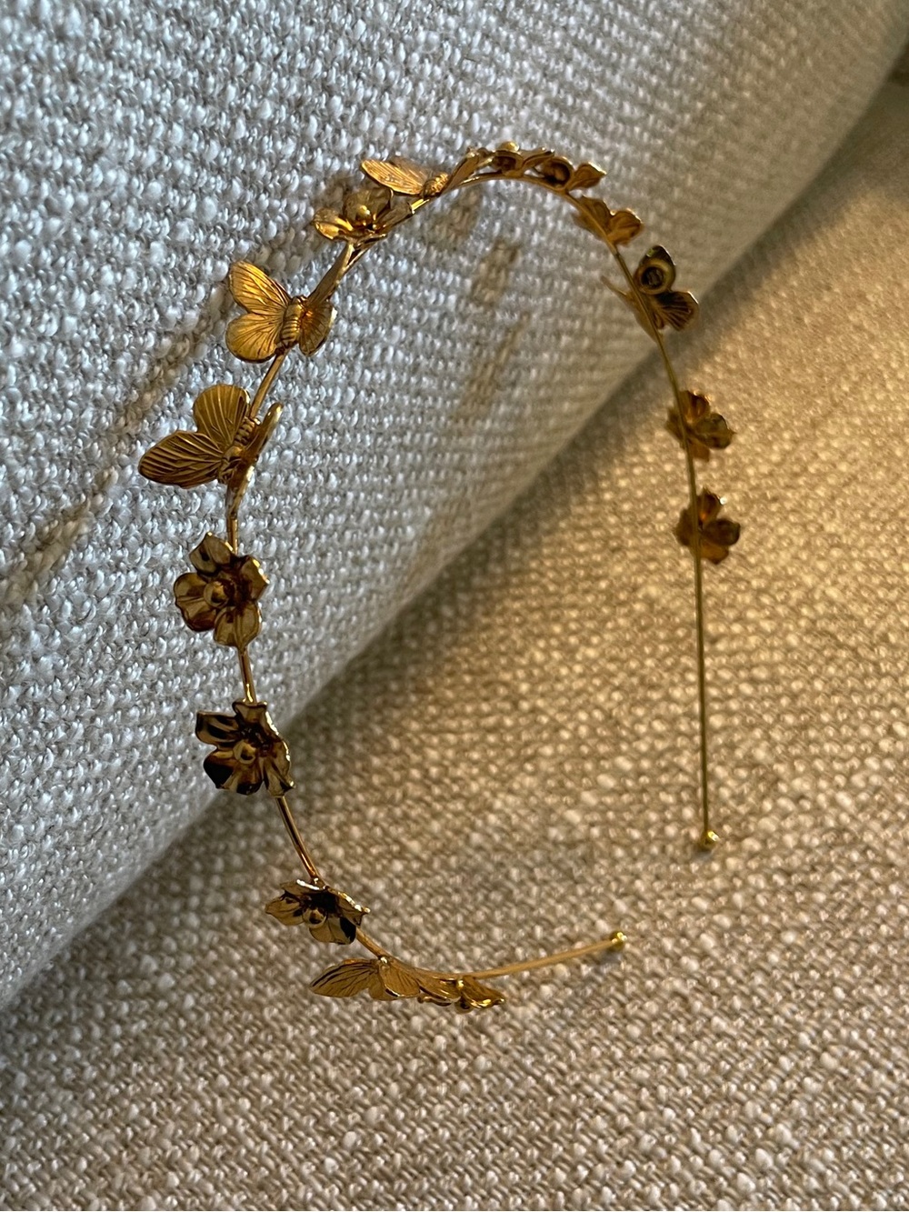 Jennifer Behr Gold Floral & Butterfly Headband